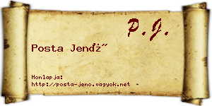 Posta Jenő névjegykártya